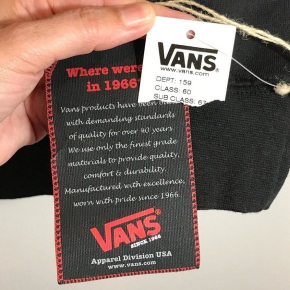 VANS LOGO HOODIE FULL ZIP Black JACKET With Pockets MEN'S SIZE XL NEW NWT - Picture 15 of 16